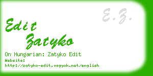 edit zatyko business card